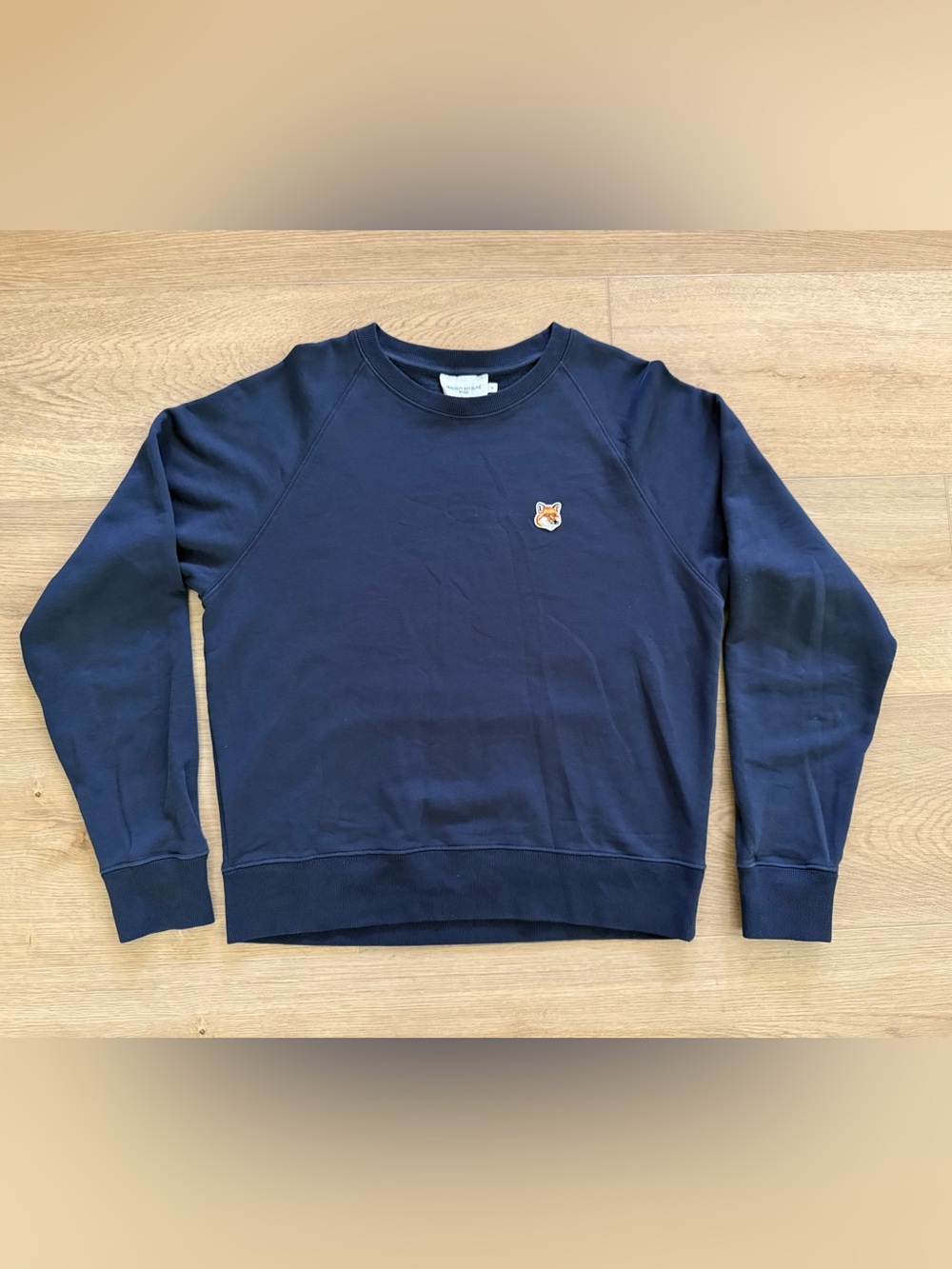 Maison Kitsuné Fox Head Patch Crewneck Sweatshirt Men’s Medium Navy